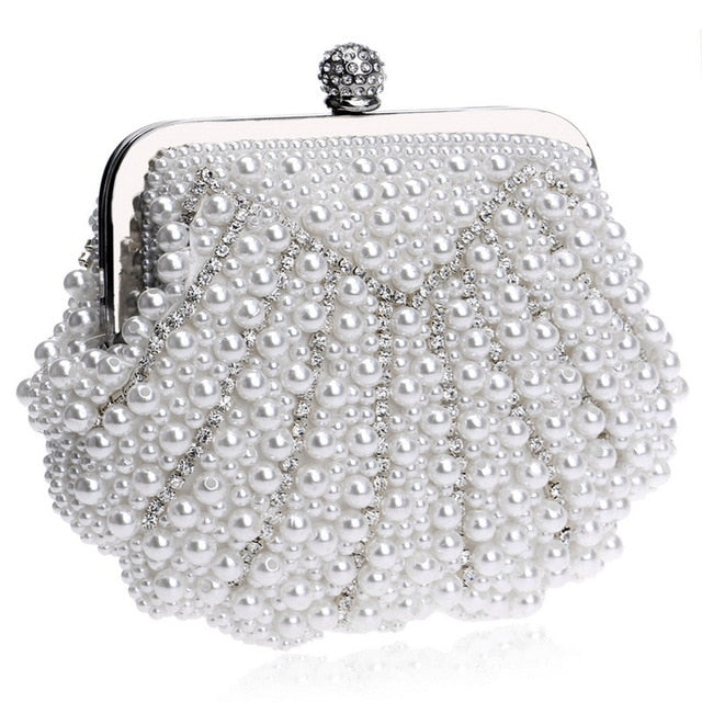 pearl beaded designer wedding bridal evening purse ym1112white