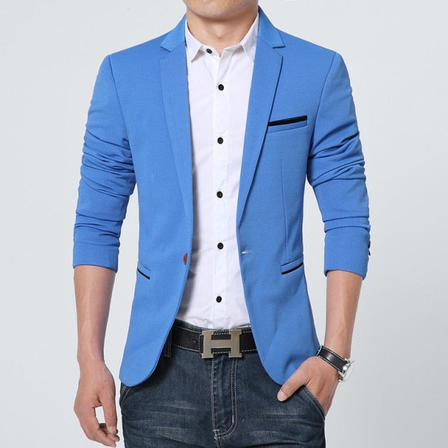 luxury slim fit cotton men blazer