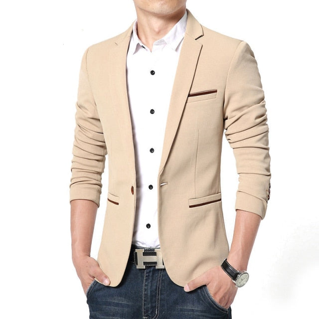 luxury slim fit cotton men blazer