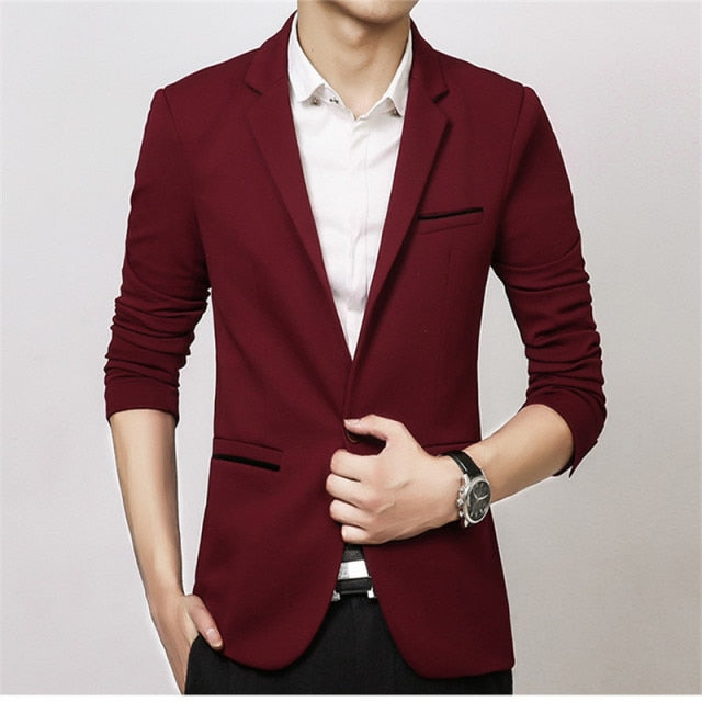 luxury slim fit cotton men blazer