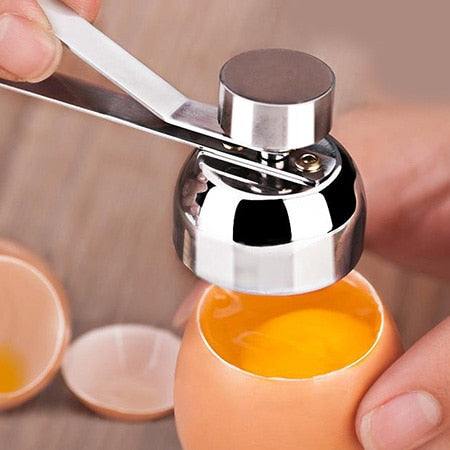 stainless steel egg opener silver