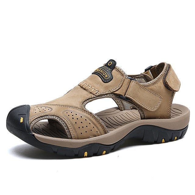 summer outdoor men sandals breathable genuine leather