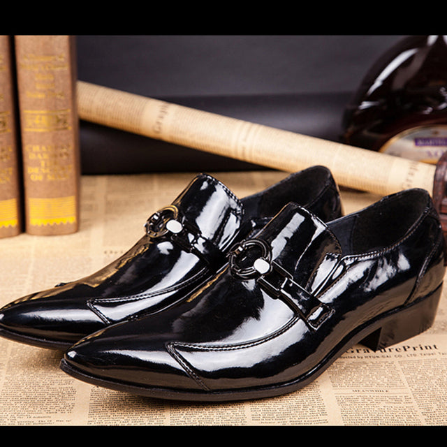 elegant pointed toe leather men shoes