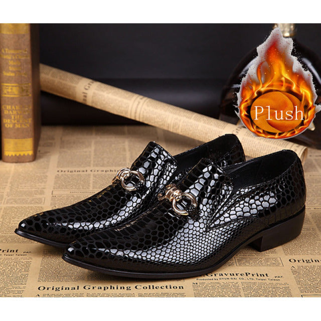 elegant pointed toe leather men shoes