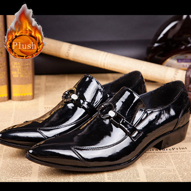 elegant pointed toe leather men shoes