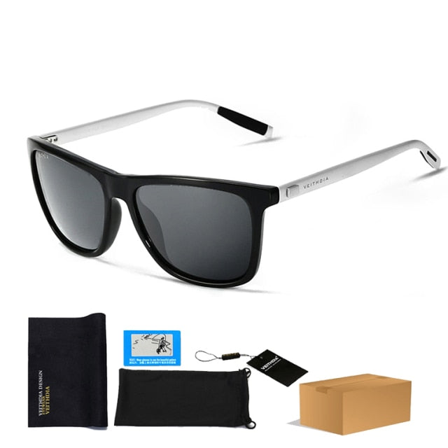 unisex retro aluminum tr90 polarized sunglasses black with bag