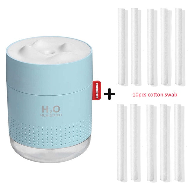 wireless air humidifier usb portable aroma diffuser 2000mah battery rechargeable 500ml blue 10 filter