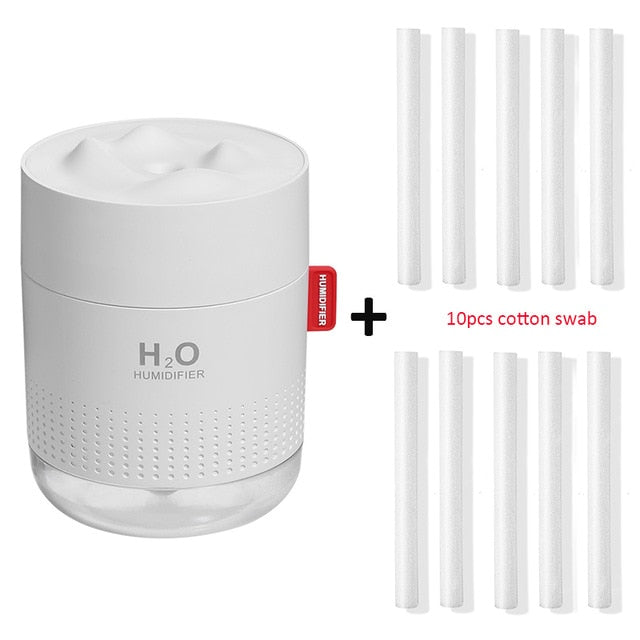 wireless air humidifier usb portable aroma diffuser 2000mah battery rechargeable 500ml white 10filter