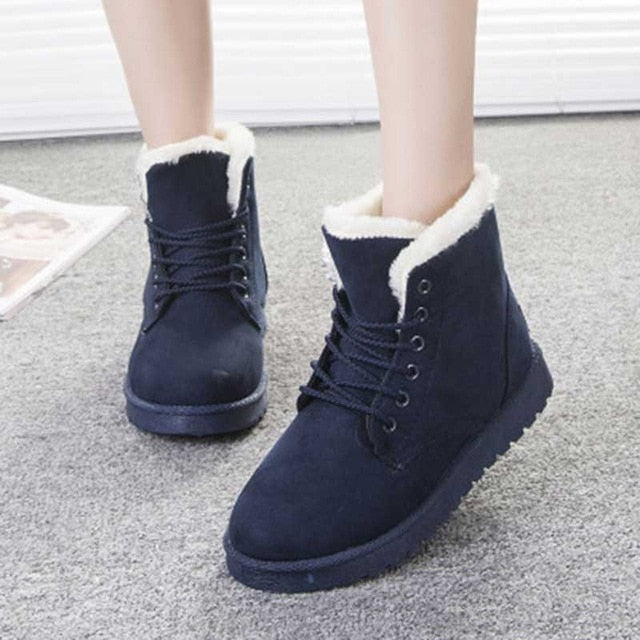 Faux Suede Winter Warm Women Snow Boots