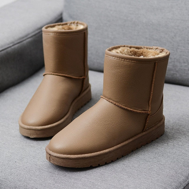 faux suede winter warm women snow boots