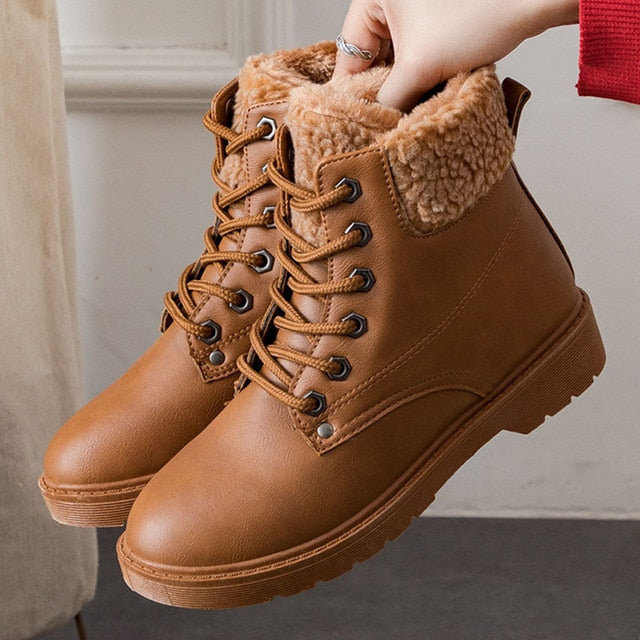 faux suede winter warm women snow boots