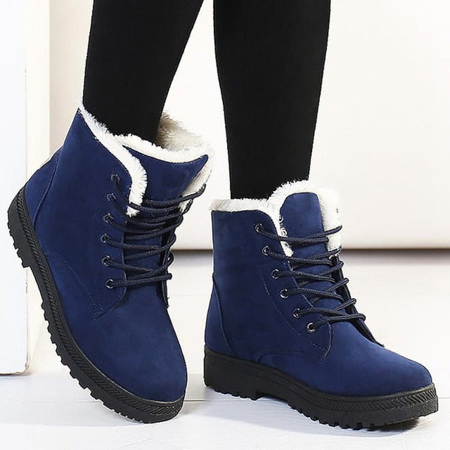 faux suede winter warm women snow boots