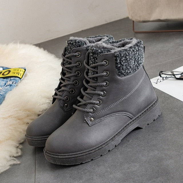 faux suede winter warm women snow boots