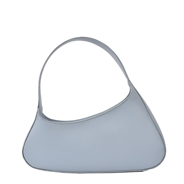 retro french subaxillary bag vintage minimalist small handbags ladies shoulder bag blue shoulder bag / (20cm<max length<30cm)