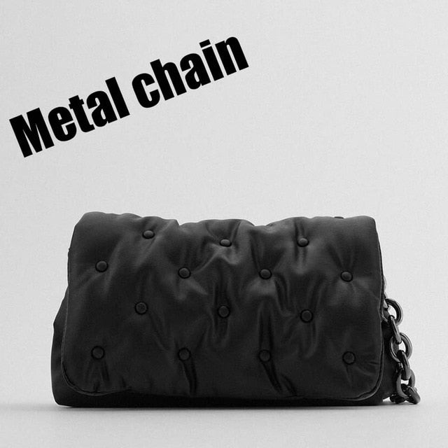 denim quailty thick metal chain women's shoulder bags metale black / (20cm<max length<30cm)