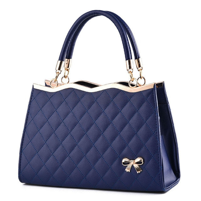 casual tote women pu leather handbags blue 100018786 / 30x10x20 cm