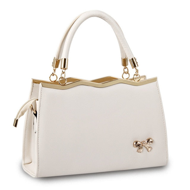 casual tote women pu leather handbags beige 771 / 30x10x20 cm