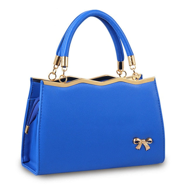casual tote women pu leather handbags blue 173 / 30x10x20 cm