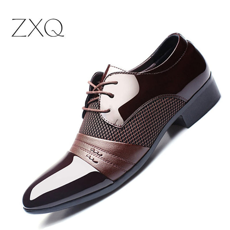 men leather dress shoes breathable