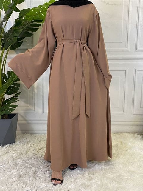 Abaya Muslim Fashion Islamic Clothing Women Maxi Dresses Brown / XXL HIJAB & BURKA