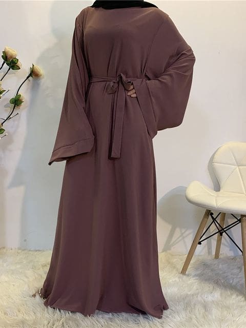 Abaya Muslim Fashion Islamic Clothing Women Maxi Dresses Purple / L HIJAB & BURKA
