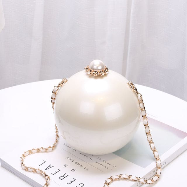 ABS Round Ball Shoulder Evening Clutch Purse 15x15cm HANDBAGS