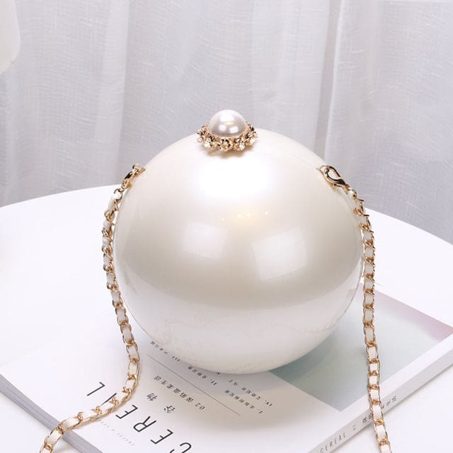 ABS Round Ball Shoulder Evening Clutch Purse 17x17cm HANDBAGS