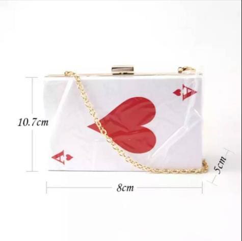 ABS Round Ball Shoulder Evening Clutch Purse Red Heart HANDBAGS