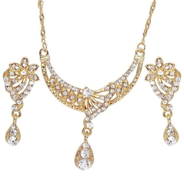 african beads rhinestone crystal bridal jewelry set f1147