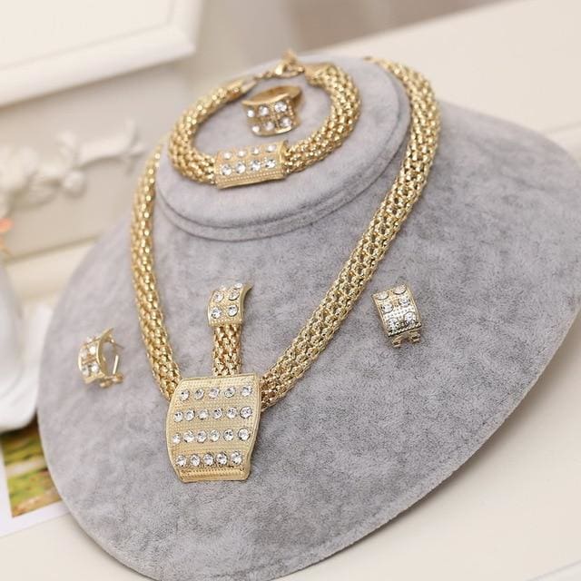 african beads rhinestone crystal bridal jewelry set f718