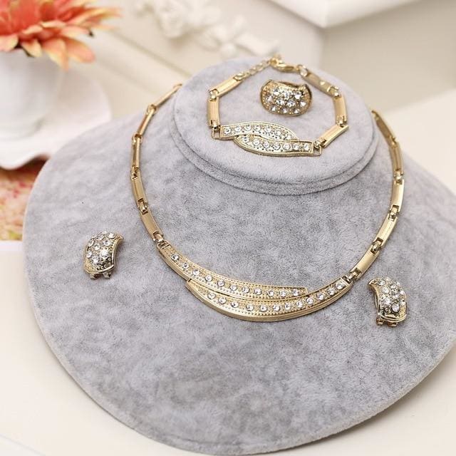 african beads rhinestone crystal bridal jewelry set f719