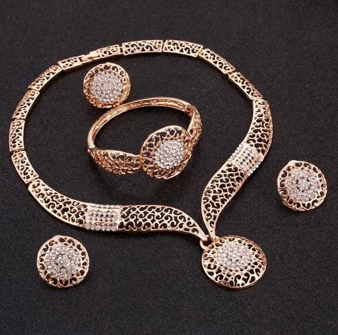 african beads rhinestone crystal bridal jewelry set f860e