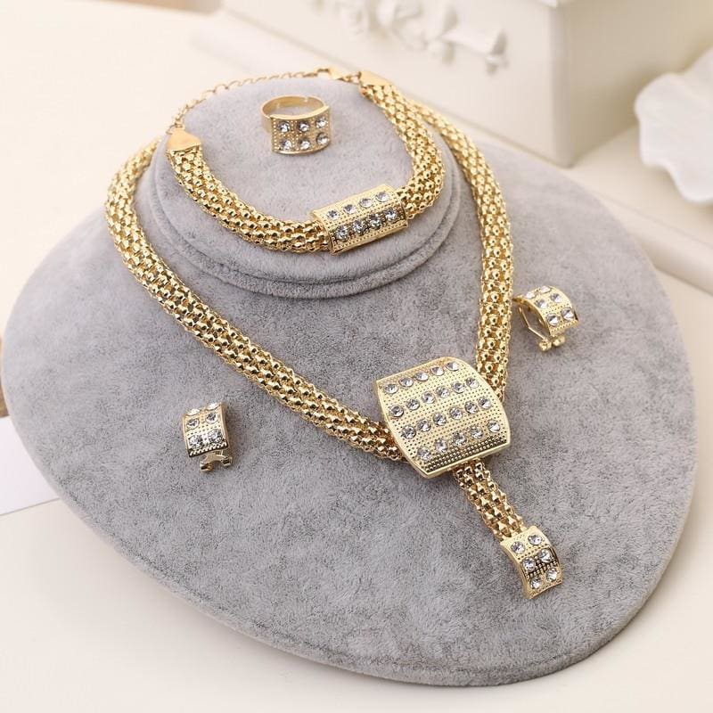 african beads rhinestone crystal bridal jewelry set