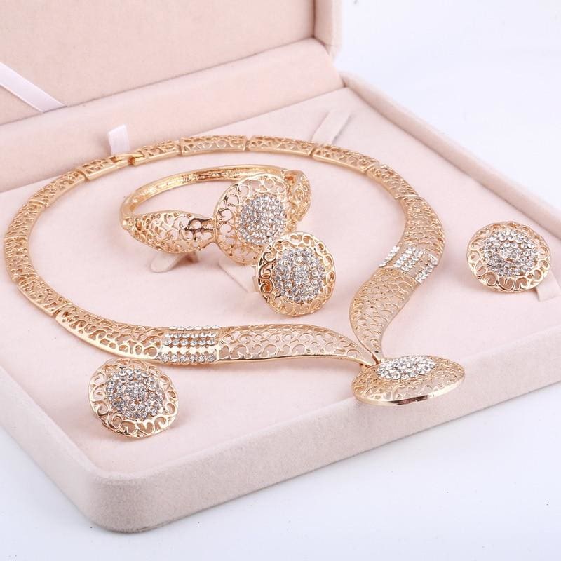 african beads rhinestone crystal bridal jewelry set