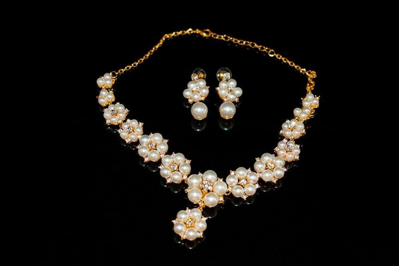 african beads simulated pearl wedding jewelry set