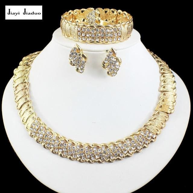 african wedding bridal necklace dubai gold color jewelry sets default title