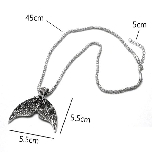 attractive mystical mermaid pendant antique necklace silver