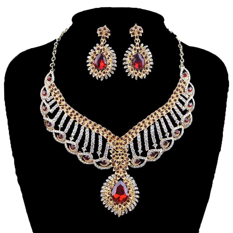 austrian crystal bridal statement jewelry set necklace set
