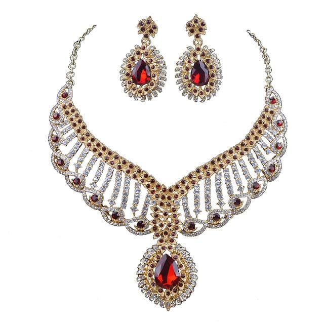 austrian crystal bridal statement jewelry set