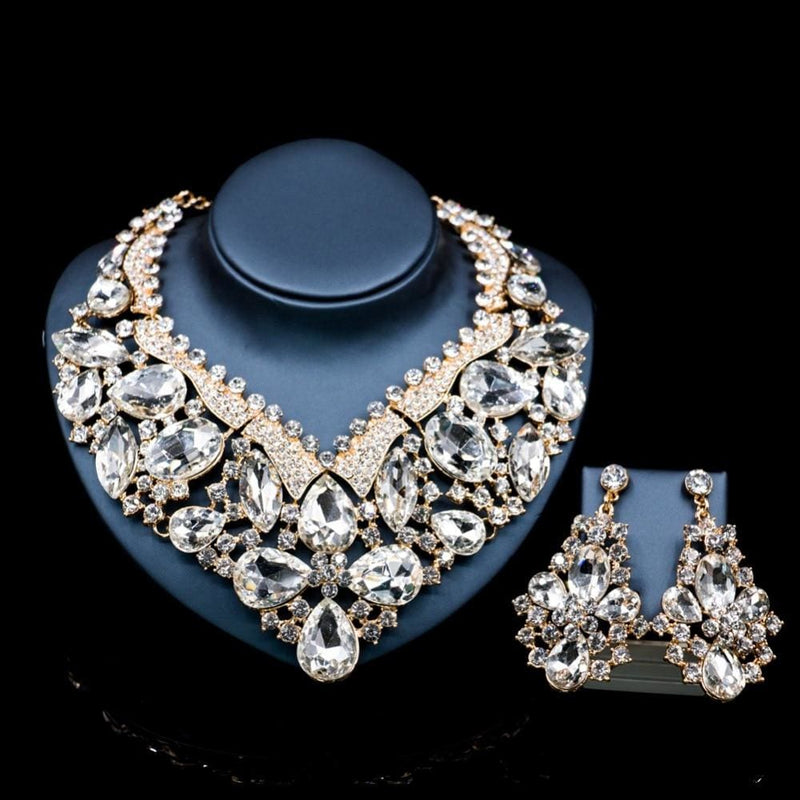 austrian crystal necklace and earrings for wedding