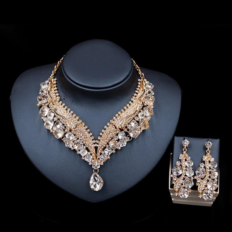 austrian crystal necklace and earrings set