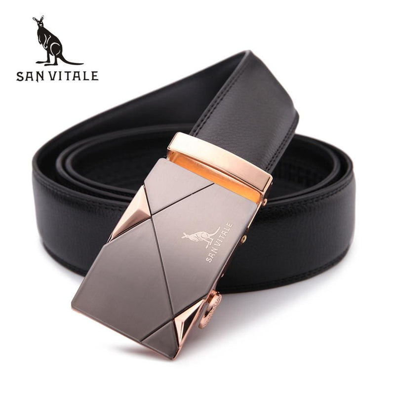 automatic buckle strap genuine leather belts for men