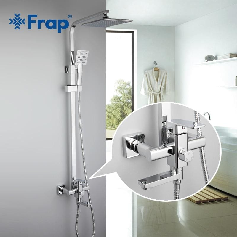 bathroom rainfall shower faucet set brass