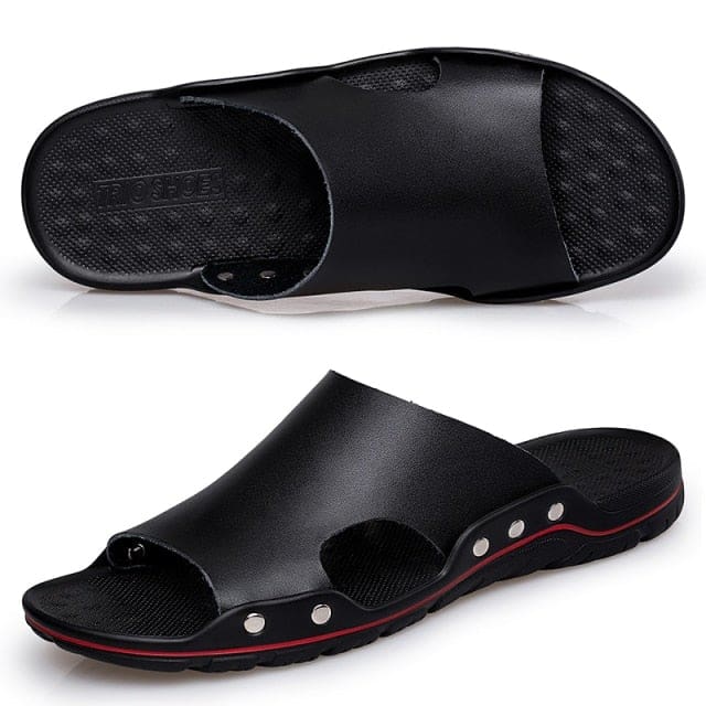 beach pu leather men flip flops