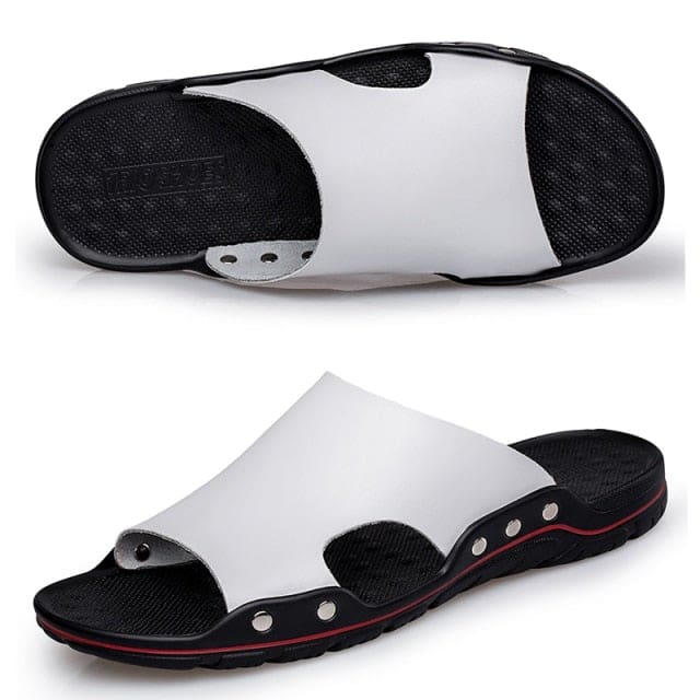 beach pu leather men flip flops