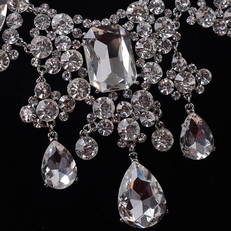 big rhinestone water drop statement crystal bridal jewelry sets