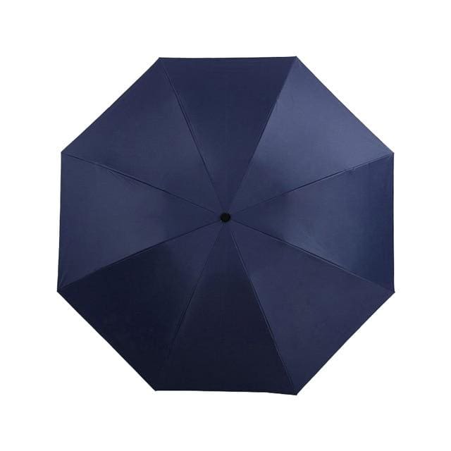 black coating sun folding umbrella navy blue