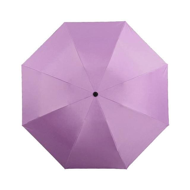 black coating sun folding umbrella purple
