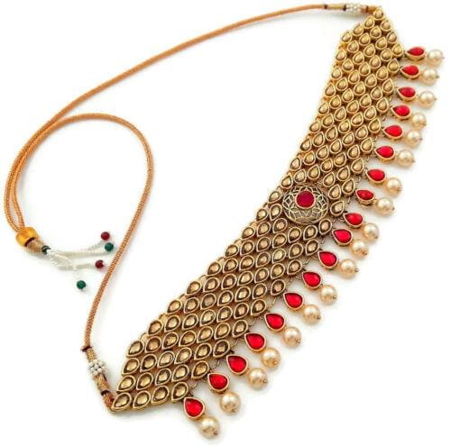 bollywood bridal jewelry choker necklace set