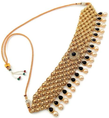 bollywood bridal jewelry choker necklace set